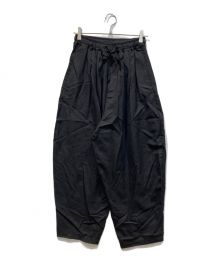 My Beautiful Landlet（マイビューティフルランドレット）の古着「SUPER 100s’ WOOL EASY WIDE PANTS」｜ブラック