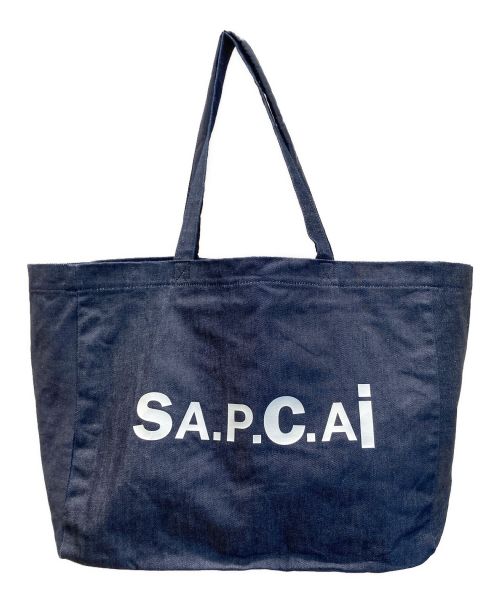 A.P.C.（アーペーセー）A.P.C. (アーペーセー) sacai (サカイ) デニムトートバッグ インディゴの古着・服飾アイテム