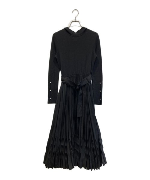 HER LIP TO（ハーリップトゥ）Her lip to (ハーリップトゥ) Pleated Wool-Blend Long Dress ブラック サイズ:Sの古着・服飾アイテム