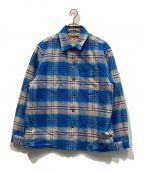 SUPREMEシュプリーム）の古着「Lined Flannel Snap Shirt」｜ブルー×アイボリー