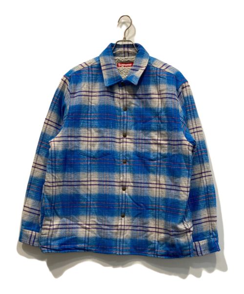 SUPREME（シュプリーム）Supreme (シュプリーム) Lined Flannel Snap Shirt ブルー×アイボリー サイズ:Lの古着・服飾アイテム