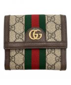 GUCCIグッチ）の古着「GG フレンチフラップウォレット」｜ベージュ