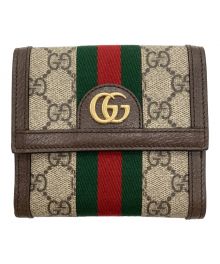 GUCCI（グッチ）の古着「GG フレンチフラップウォレット」｜ベージュ