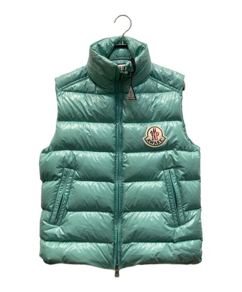 MONCLER（モンクレール）MONCLER (モンクレール) AWAKE (アウェイク) バックロゴシャイニーナイロンダウンベスト スカイブルー 未使用品の古着・服飾アイテム