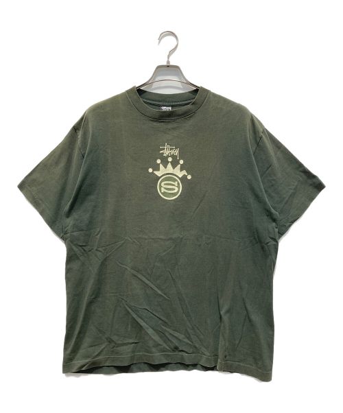 OLD STUSSY（オールドステューシー）OLD STUSSY (オールドステューシー) クラウンSロゴtシャツ グリーン サイズ:XLの古着・服飾アイテム