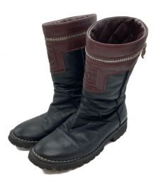 CHANEL（シャネル）の古着「Black Leather Motorcycle Boots」｜ブラック