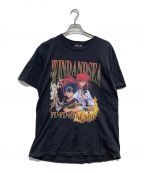 WIND AND SEAウィンド アンド シー）の古着「コラボ プリント Tシャツ」｜ブラック