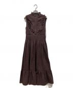 HER LIP TOハーリップトゥ）の古着「Paisley Cotton Lace Long Dress」｜ブラウン