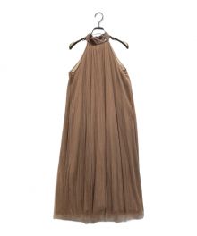 HER LIP TO（ハーリップトゥ）の古着「herlipto Pleated Tulle Midi Dress」｜ベージュ