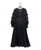 HER LIP TOハーリップトゥ）の古着「Embellished Satin Long Dress」｜ブラック