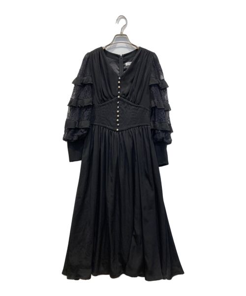 HER LIP TO（ハーリップトゥ）Her lip to (ハーリップトゥ) Embellished Satin Long Dress ブラック サイズ:Mの古着・服飾アイテム