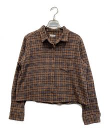 STEVEN ALAN（スティーブンアラン）の古着「CHECK REVERSE SEAM SHORT SHIRT」｜ブラウン