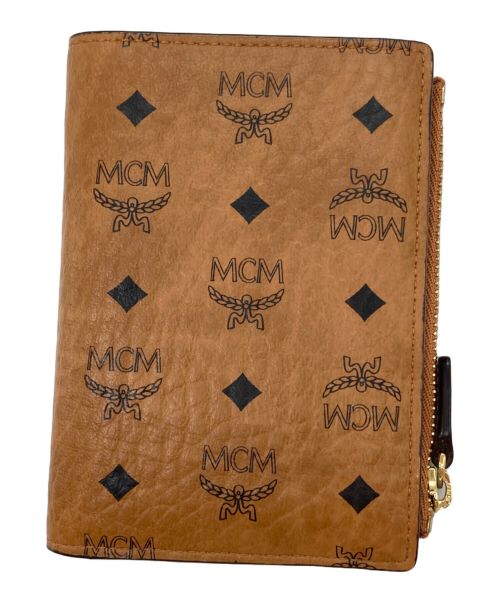 MCM（エムシーエム）MCM (エムシーエム) ヴィセトス オリジナル 二つ折りジップカードウォレット ベージュの古着・服飾アイテム