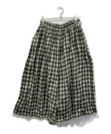 maison de soil（メゾンドソイル）の古着「BOILED WOOL BIG GINGHAM CHECK GATHERED CULLOTES」｜グリーン