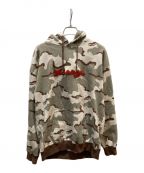 X-LARGEエクストララージ）の古着「CAMO PULLOVER HOODED SWEAT」｜ベージュ