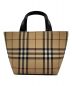 BURBERRY LONDON (バーバリーロンドン) ハンドバッグ ベージュ×ブラック：6000円