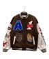 AONE4SURE（エイワンフォーシュアー）の古着「WORLDFAMOUS EMBROIDERY VARCITY JACKET」｜ブラウン×アイボリー