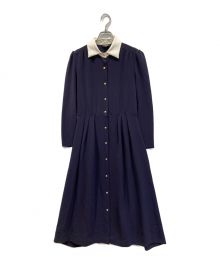 CORCOVADO（コルコバード）の古着「Hi-twist Double Cloth シャツドレス」｜ネイビー×ホワイト