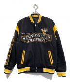 NHLエヌエイチエル）の古着「STANLEY CUP CHAMPIONS スタジャン」｜ブラック×イエロー