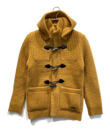 BURBERRY BLACK LABEL（バーバリーブラックレーベル）の古着「フーデッドニットジャケット」｜オレンジ