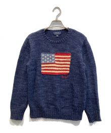 POLO RALPH LAUREN（ポロ・ラルフローレン）の古着「星条旗ニット」｜ネイビー