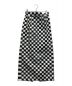 SZ Blockprints（エスゼットブロックプリント）の古着「Checkerd Print Pencil Skirt」｜ホワイト×ブラック