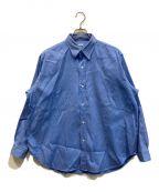 A.PRESSEアプレッセ）の古着「Double Weave Twill Regular Collar Shirt - DIVERSE」｜ブルー