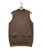 BATONERバトナ―）の古着「2021AW SIGNATURE RIB V-NECK VEST」｜ブラウン