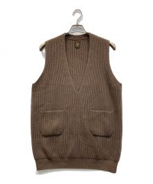 BATONER（バトナ―）の古着「2021AW SIGNATURE RIB V-NECK VEST」｜ブラウン