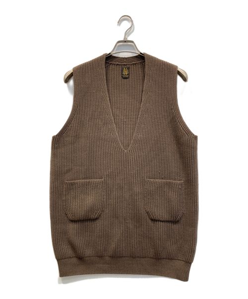 BATONER（バトナ―）BATONER (バトナ―) 2021AW SIGNATURE RIB V-NECK VEST ブラウン サイズ:Mの古着・服飾アイテム