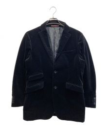 BURBERRY BLACK LABEL（バーバリーブラックレーベル）の古着「ベロアテーラードジャケット」｜ブラック