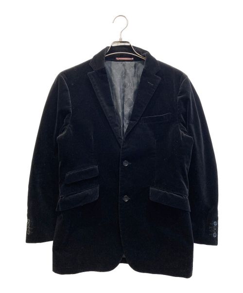 BURBERRY BLACK LABEL（バーバリーブラックレーベル）BURBERRY BLACK LABEL (バーバリーブラックレーベル) ベロアテーラードジャケット ブラック サイズ:Sの古着・服飾アイテム