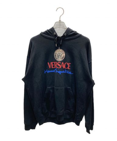 [中古]VERSACE(ヴェルサーチ)のメンズ トップス HOME SIGNATURE HOODIE/ロゴプリントパーカー