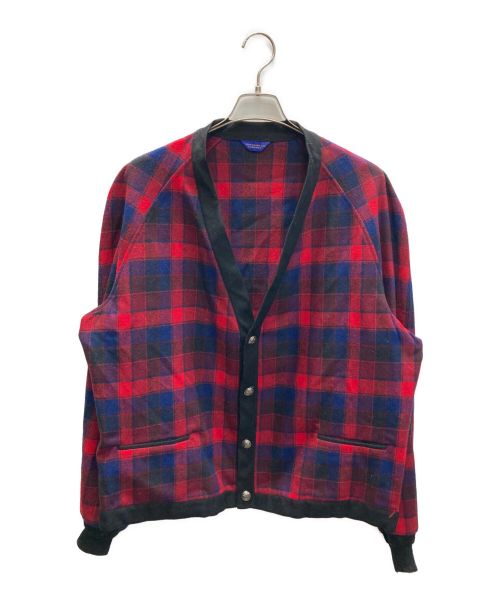 PENDLETON（ペンドルトン）PENDLETON (ペンドルトン) 70sウールカーディガン レッド×ネイビー サイズ:XLの古着・服飾アイテム