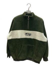 LAZY OAF（レイジー・オーフ）の古着「ハーフジップボアプルオーバー」｜カーキ×アイボリー