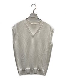 AURALEE（オーラリー）の古着「LIGHT FLOWY Vネックベスト/LIGHT FLOWY SWEAT V-NECK VEST」｜ライトグレー