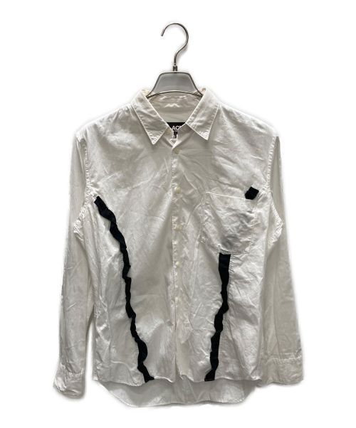 BLACK COMME des GARCONS（ブラック コムデギャルソン）BLACK COMME des GARCONS (ブラック コムデギャルソン) デザインシャツ ホワイト×ブラック サイズ:Sの古着・服飾アイテム