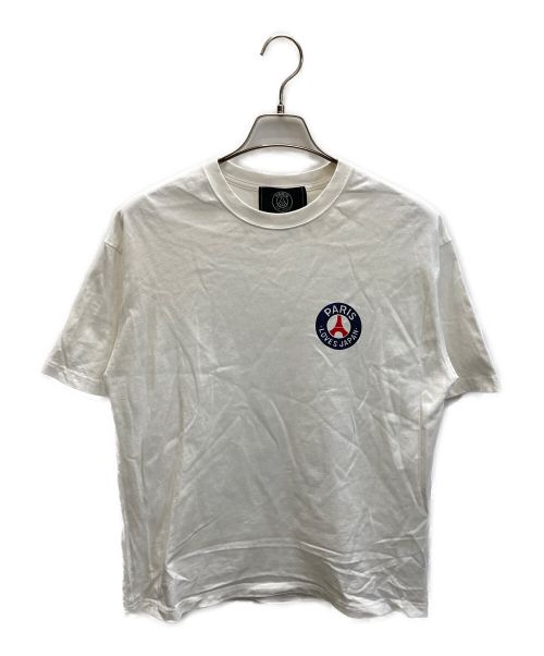 Paris Saint-Germain（パリ・サン ジェルマン）Paris Saint-Germain (パリ・サン ジェルマン) Makoto Yamaki PLJ プリント Tシャツ ホワイト サイズ:Mの古着・服飾アイテム