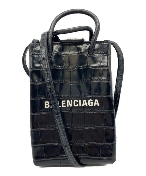 BALENCIAGA（バレンシアガ）BALENCIAGA (バレンシアガ) ショッピング フォンホルダーバッグ ブラックの古着・服飾アイテム