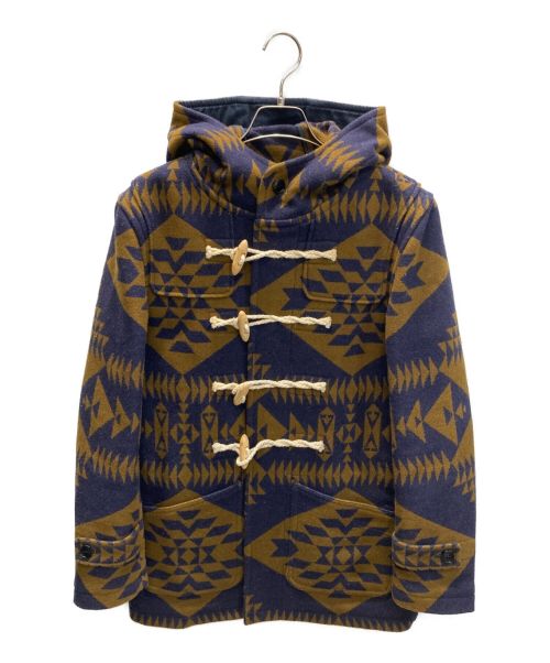 PENDLETON（ペンドルトン）PENDLETON (ペンドルトン) DELUXE (デラックス) コラボ ネイティブ柄ウールダッフルコート ブラウン サイズ:Lの古着・服飾アイテム