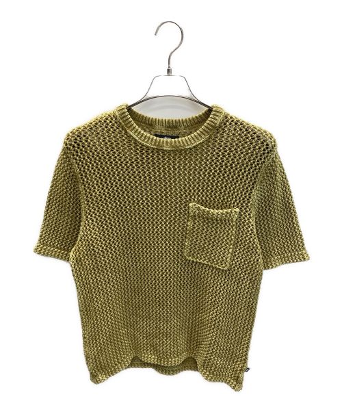 stussy（ステューシー）stussy (ステューシー) OVER DYED MESH CREW ブラウン サイズ:Sの古着・服飾アイテム