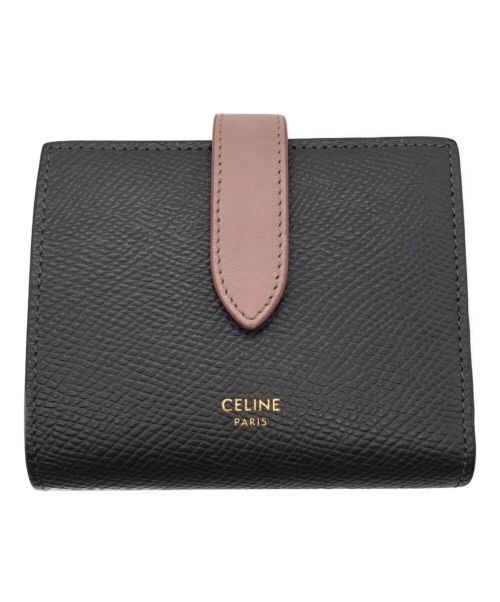 CELINE（セリーヌ）CELINE (セリーヌ) スモール ストラップウォレット グレー×ピンクの古着・服飾アイテム