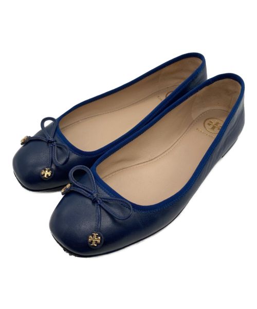 TORY BURCH（トリーバーチ）TORY BURCH (トリーバーチ) レザーリボンパンプス ネイビー サイズ:SIZE 6 1/2の古着・服飾アイテム