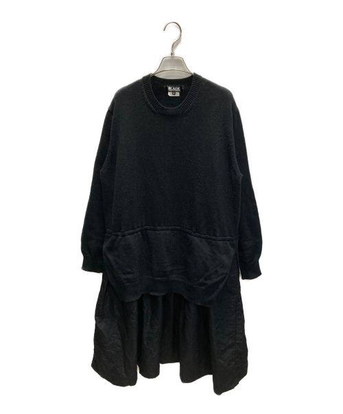 BLACK COMME des GARCONS（ブラック コムデギャルソン）BLACK COMME des GARCONS (ブラック コムデギャルソン) ドッキングニットワンピース ブラック サイズ:Sの古着・服飾アイテム