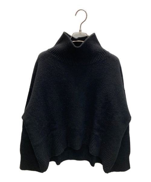 ebure（エブール）EBURE (エブール) Low Gauge Cashmere High Neck Pullover ブラック サイズ:FREEの古着・服飾アイテム