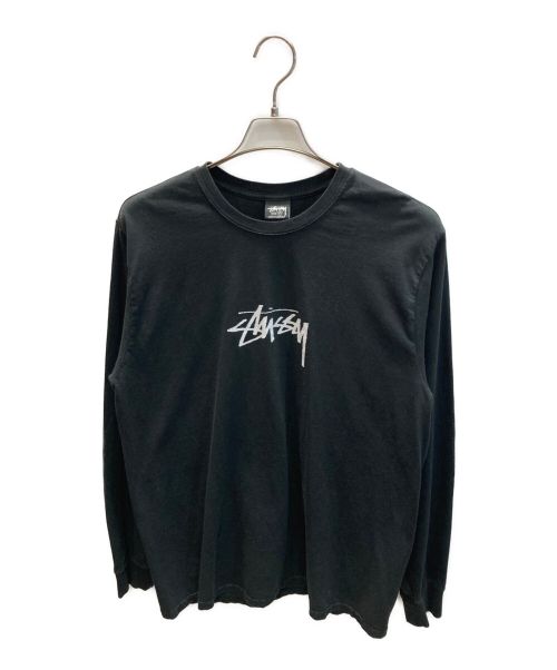 stussy（ステューシー）stussy (ステューシー) ロゴロングスリーブカットソー ブラック サイズ:Mの古着・服飾アイテム