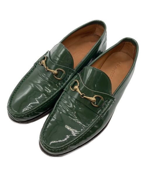 IL MOCASSINO（イルモカシーノ）IL MOCASSINO (イルモカシーノ) パテントカーフ ビットローファー グリーン サイズ:40/25.5cmの古着・服飾アイテム