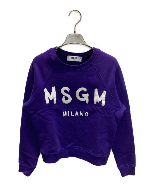 MSGM（エムエスジーエム）MSGM (エムエスジーエム) プリントロゴスウェット パープル サイズ:XSの古着・服飾アイテム