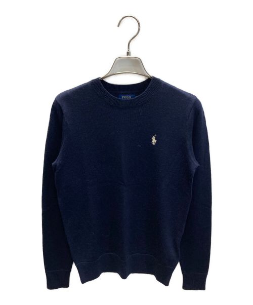 POLO RALPH LAUREN（ポロ・ラルフローレン）POLO RALPH LAUREN (ポロ・ラルフローレン) ウォッシャブルメリノウールニット ネイビー サイズ:S 未使用品の古着・服飾アイテム