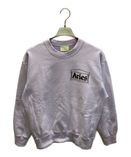 ARIES（アリーズ）ARIES (アリーズ) LOGO PRINT CREW NECK SWEAT SHIRTS パープル サイズ:Mの古着・服飾アイテム